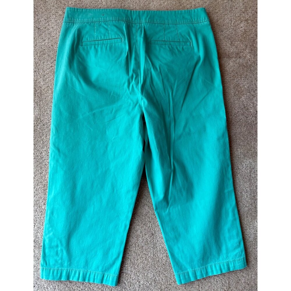 Talbots Womens Size 10 Aqua Green Pedal Pusher Pants Casual Cropped Style - Picture 3 of 8
